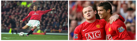 Man United David Beckham, Rooney and Ronaldo photos