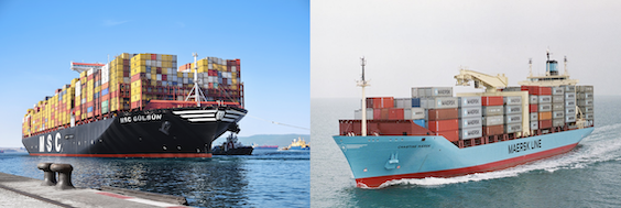 MSC and Maersk ships photos