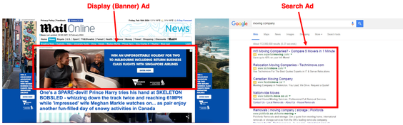 Mail Online google ad and google search ads examples