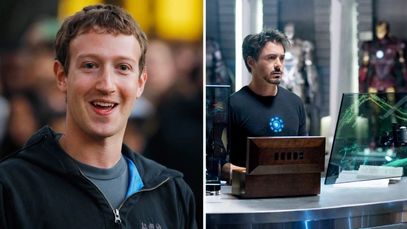 Mark Zuckerberg and Tony Stark photos