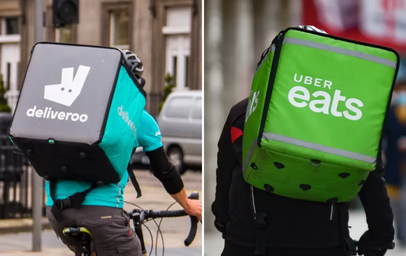 Deliveroo and Uber eats rider photos