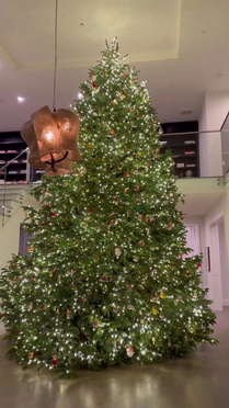 Kardashian two story Christmas tree photo