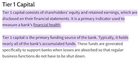 Tier 1 Capital definition