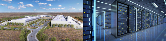 Data centers from the inside and outside photos