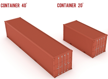 Shipping containers size comparison