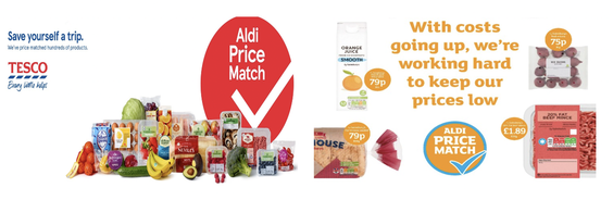 Tesco and Aldi price match promotions