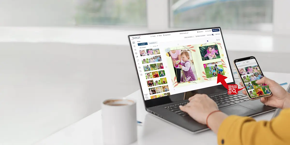 Bilder direkt vom Handy ins Fotobuch Bildupload über QR-Code – ganz schnell und einfach – probieren Sie es aus!