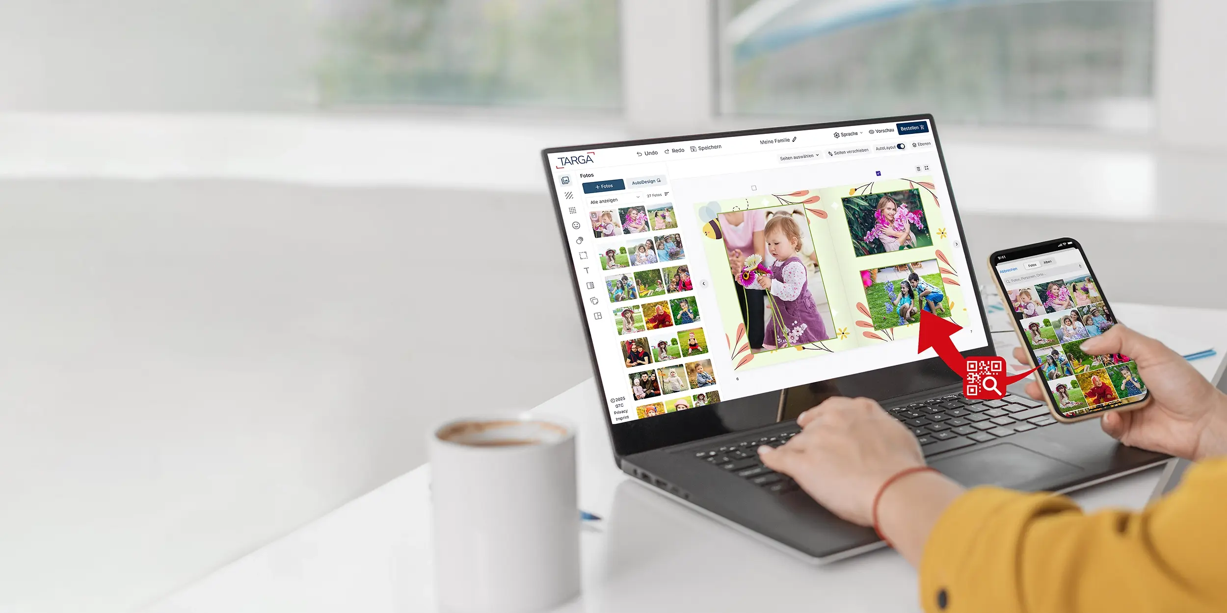 Bilder direkt vom Handy ins Fotobuch Bildupload über QR-Code – ganz schnell und einfach – probieren Sie es aus!