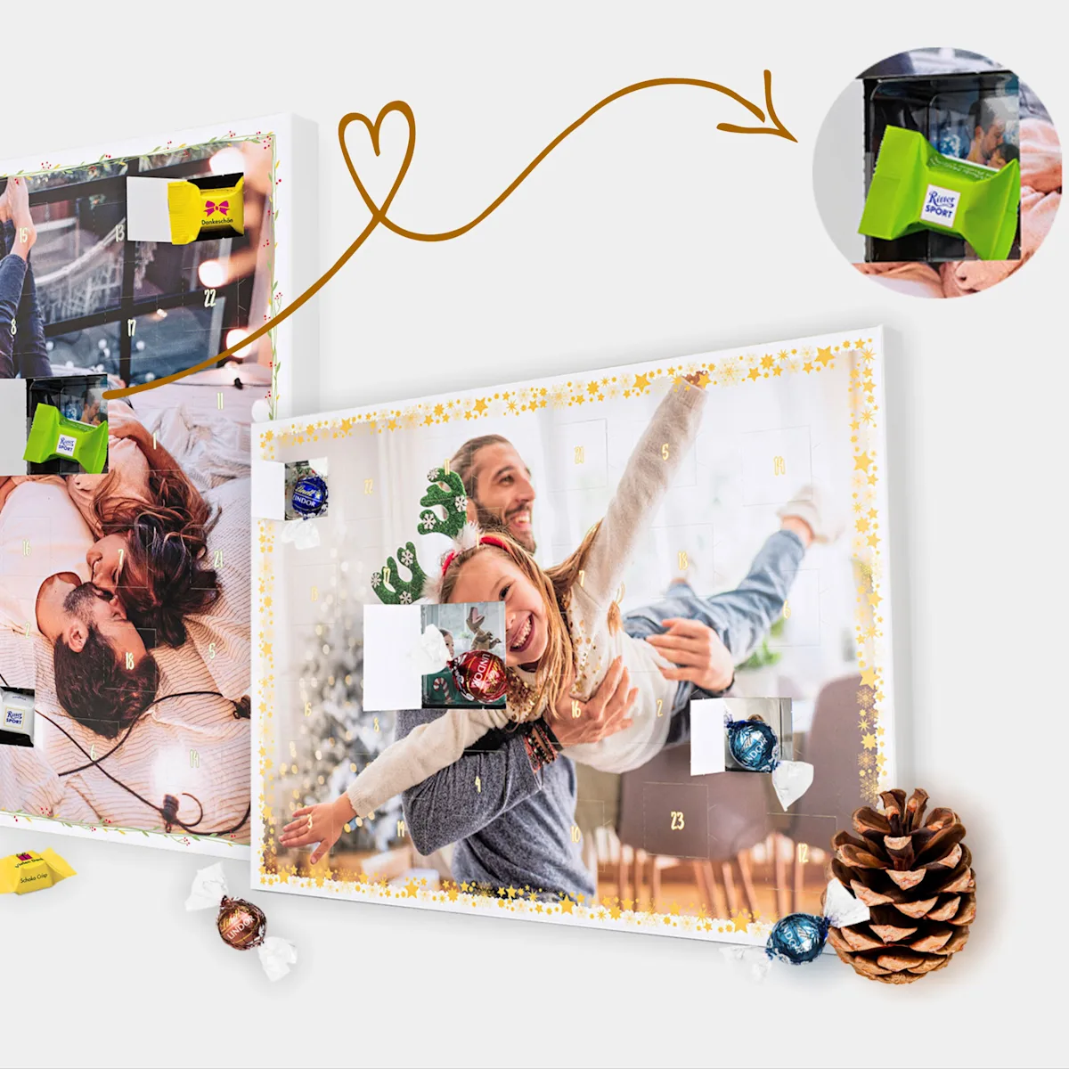 Premium Foto-Adventskalender mit Schokolade und Türchenbildern - Schoko undefined