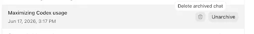Delete archived chat