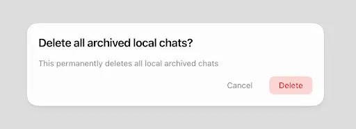 delete all archived local chats