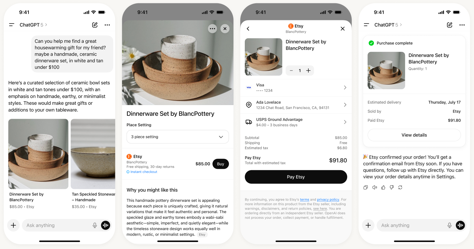 即时结账：通过ChatGPT 直接向商家购买| OpenAI Help Center