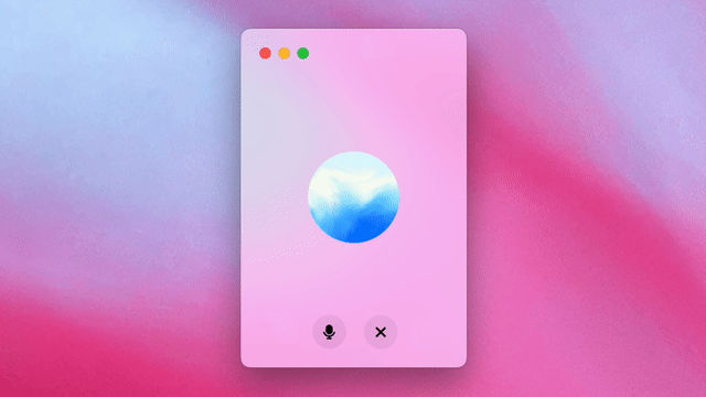ChatGPT macOS voice conversation window with animated orb and microphone control