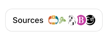 ChatGPT search Sources button with publisher logos