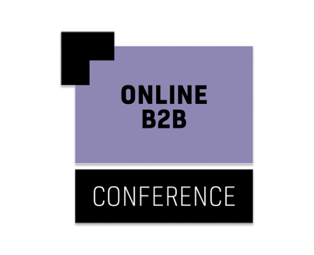 Online B2B Conference Logo mit Schattenschlag