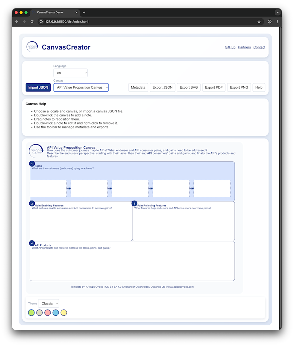 API Value Preposition Canvas presented by the APIOps Cycles Canvas Creator