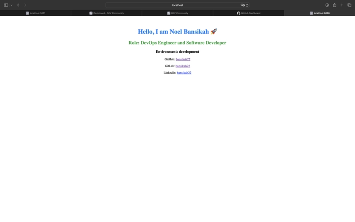 developement access to app minikube DE