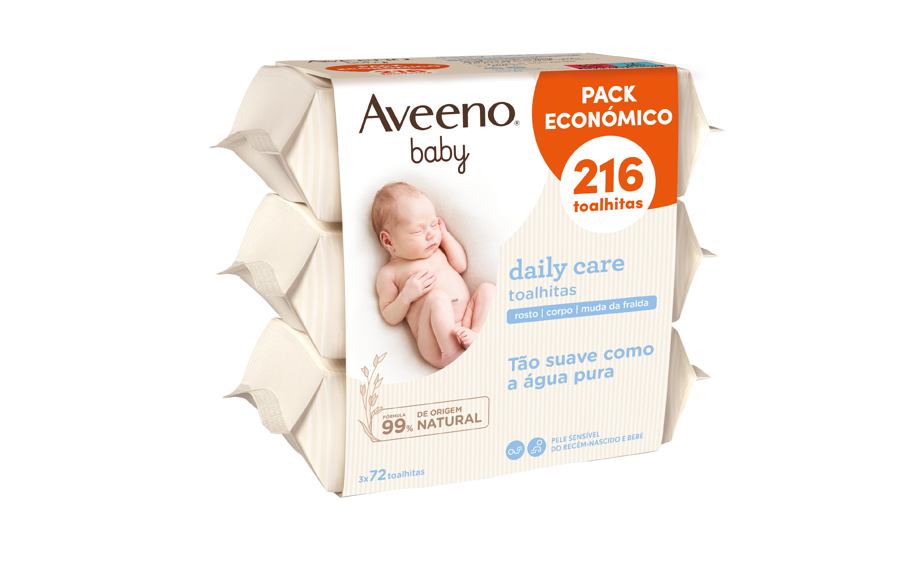 AVEENO® baby Daily Care Toalhitas 3x72 unidades