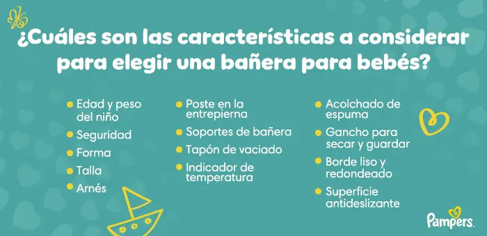 Características a considerar para elegir una bañera para bebés