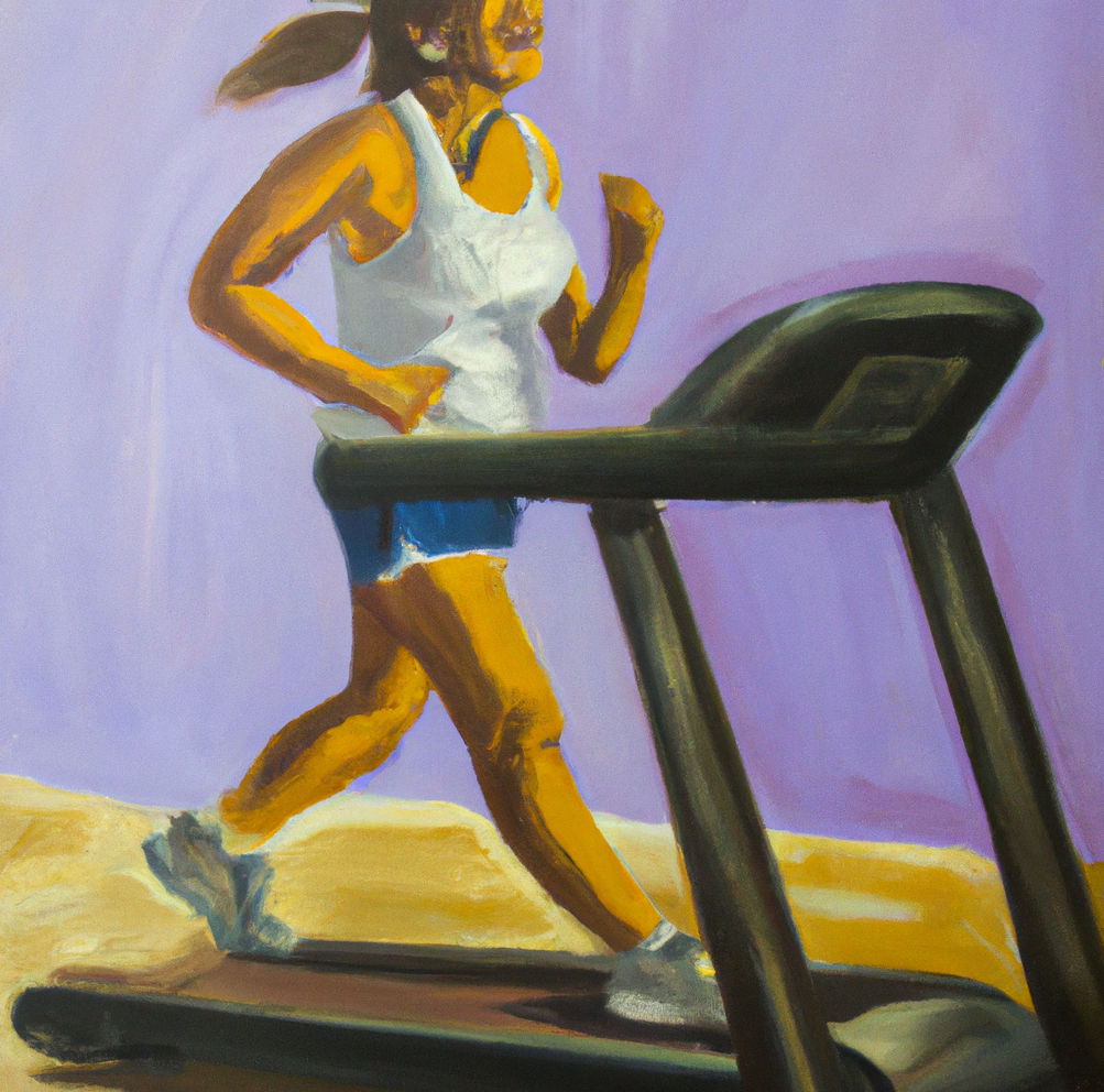 Woman exercising on treadmill