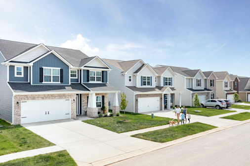 Row of Arbor homes in a neighborhood