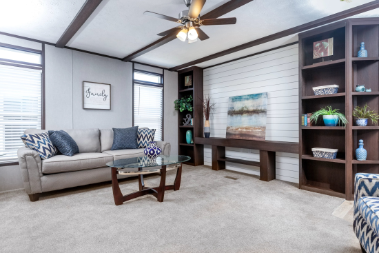 Shaw® carpet on the floor of a Clayton Built® living area