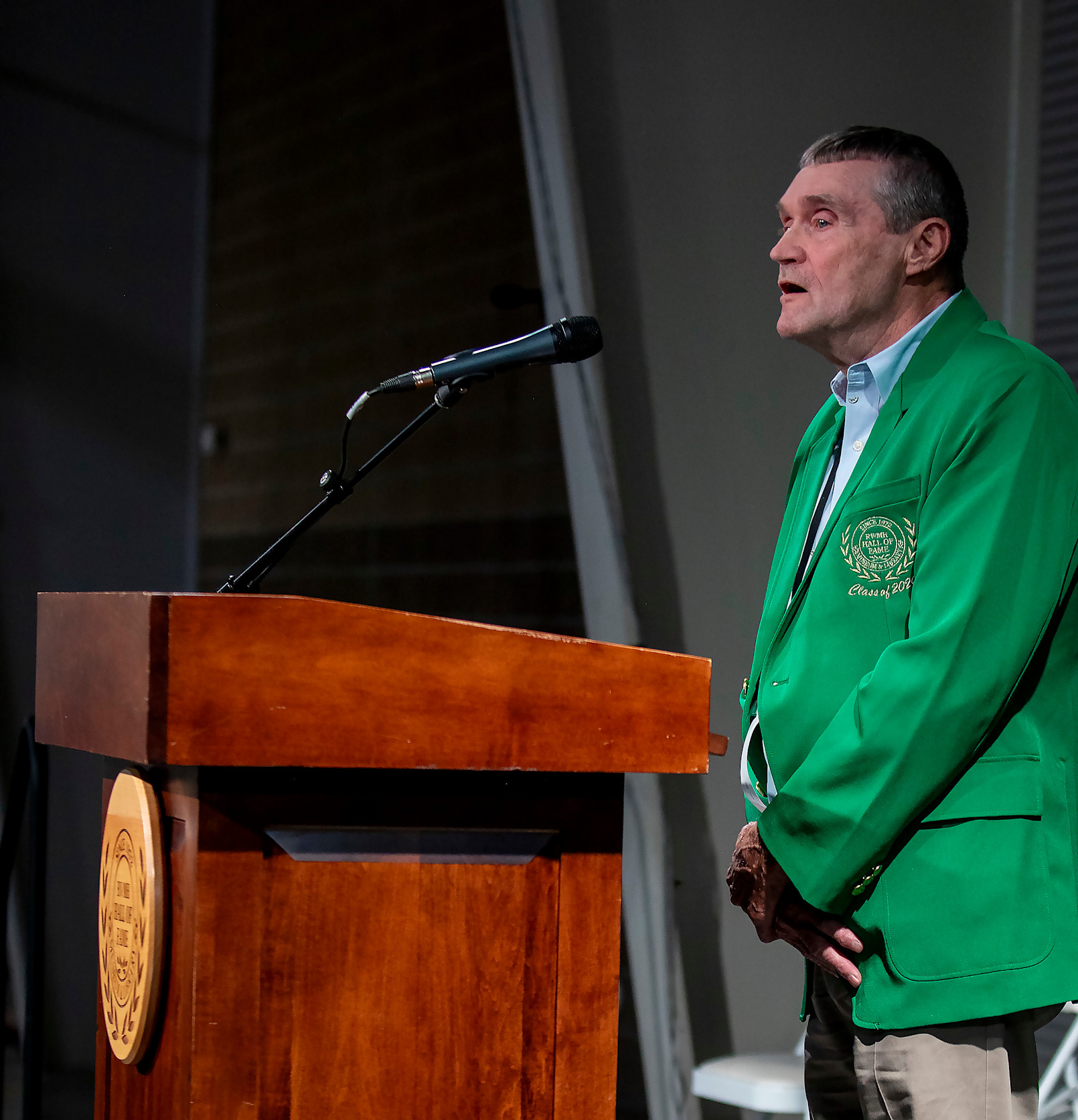 Hemphill speaking at ceremony