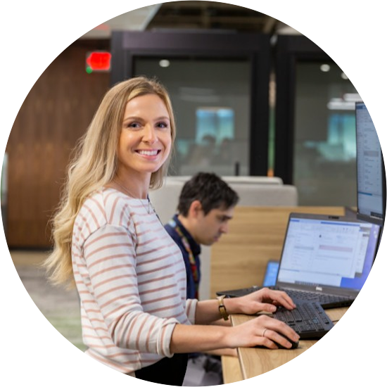 Team member at desk