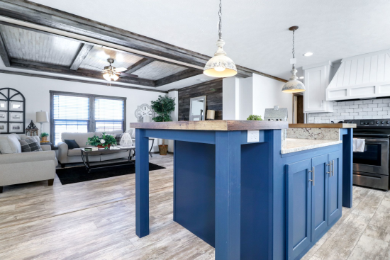 DuraCraft® Nova Blue cabinets in a Clayton Built® home