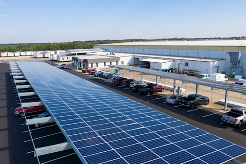 CHBG - Clayton Sulphur Springs facility solar panels aerial