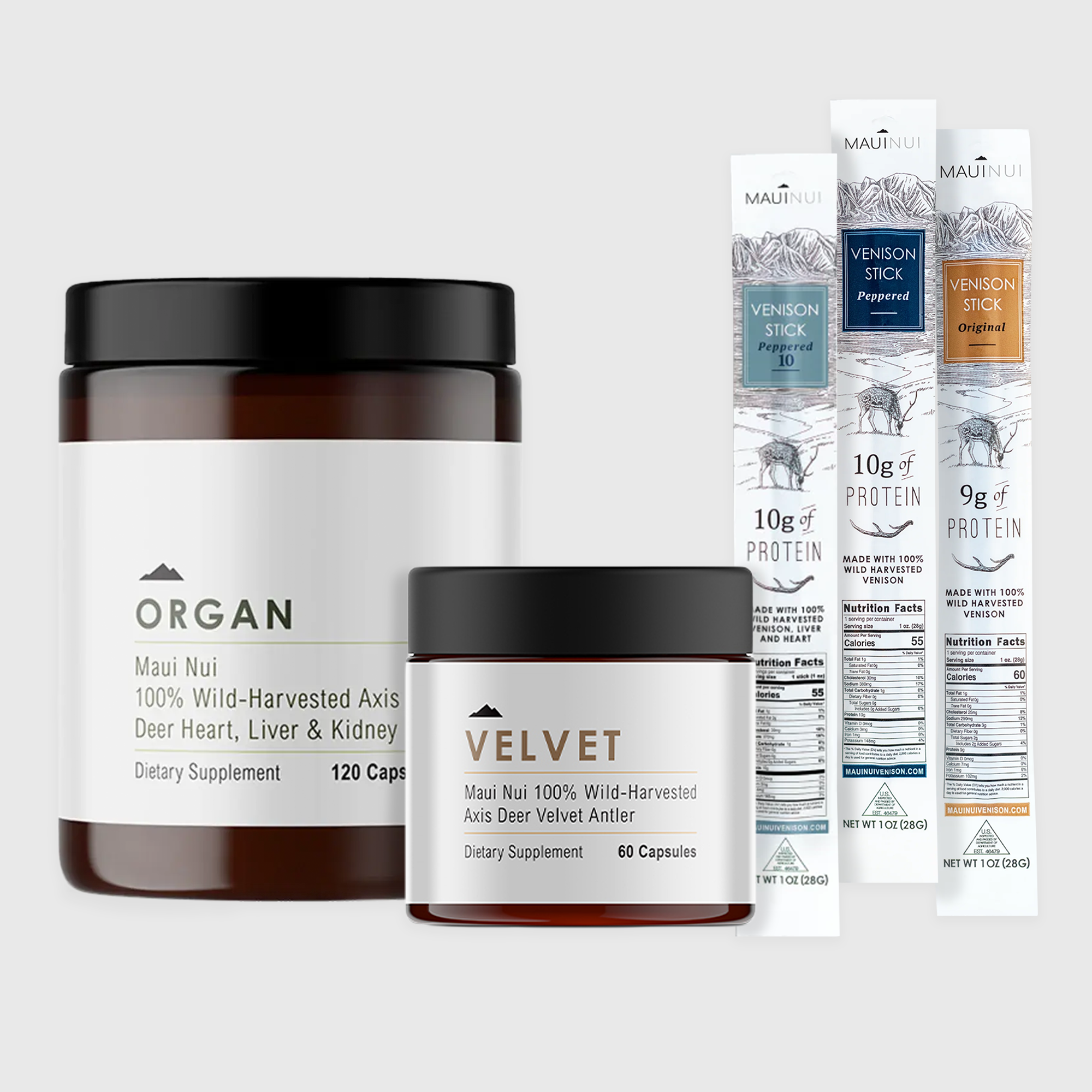 Maui Nui Tryout Pack | Wild Venison Protein, Organ Supplements