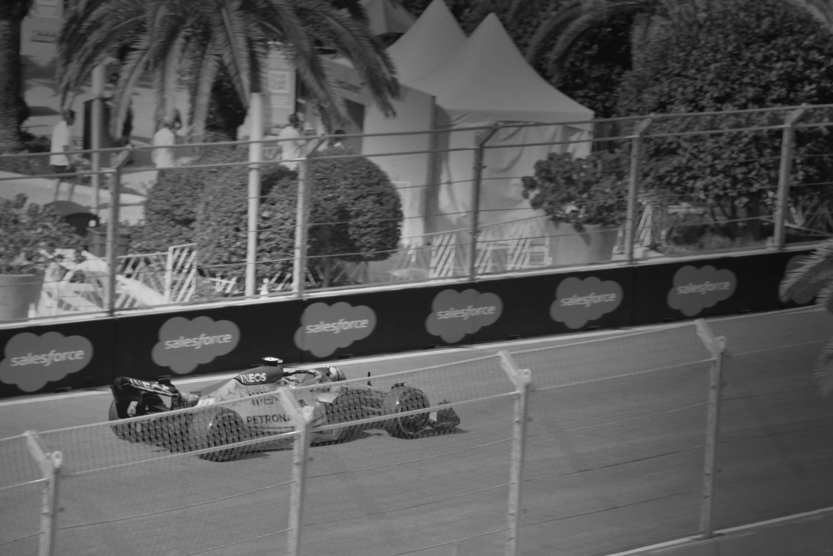 Black and White Mercedes