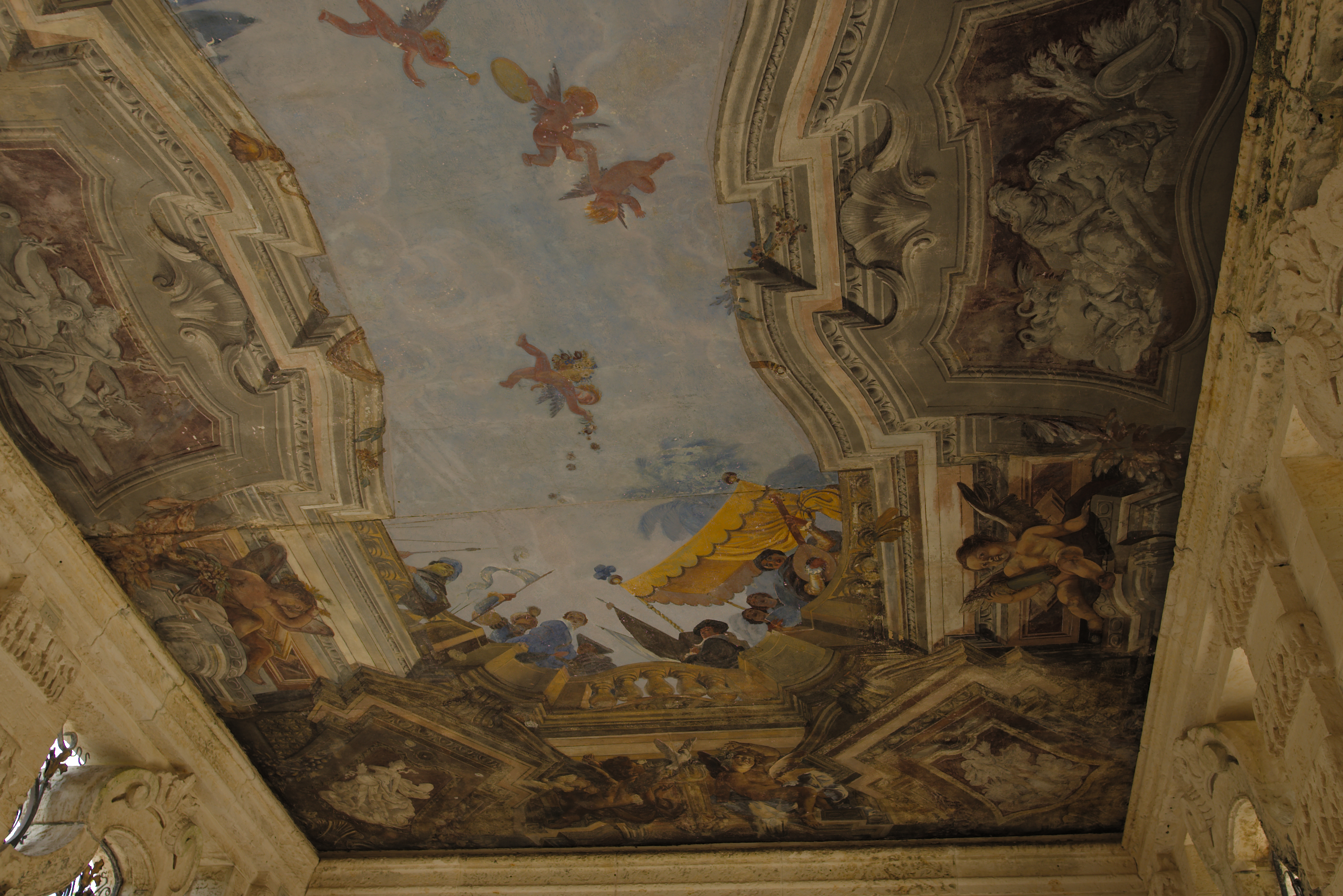 Painting on outside building on vizcaya property 