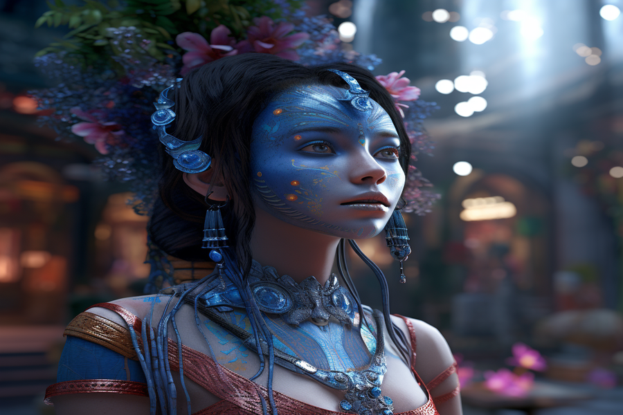 A woman as a theoretical character living on Pandora 