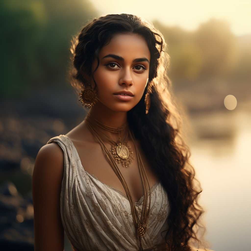 An Ancient Egyptian woman by the Nile river 