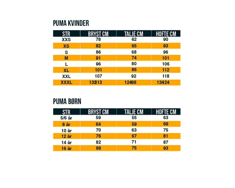 Størrelsesguide PUMA 4