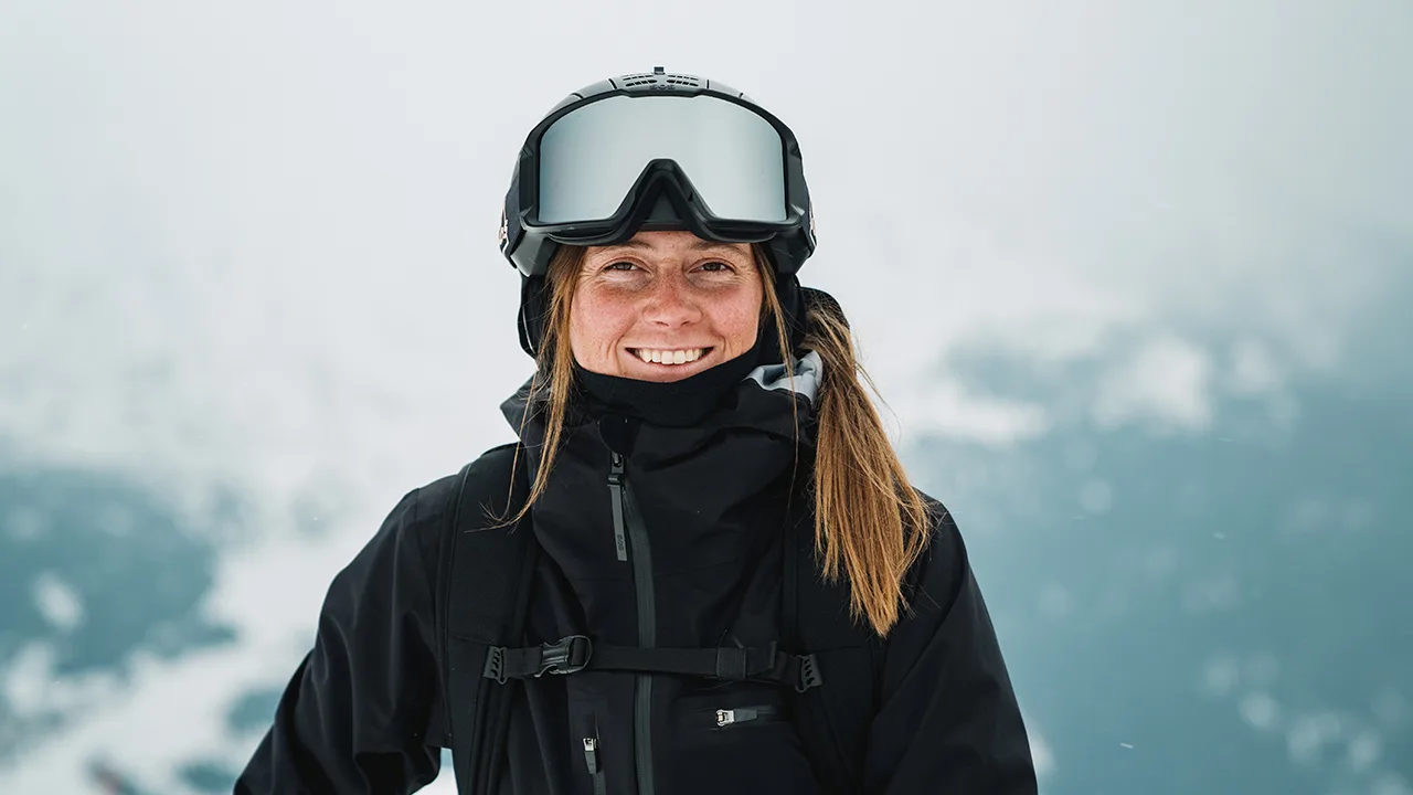 Ski-jakke lykkelig kvinne
