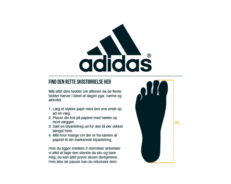 Størrelsesguide adidas