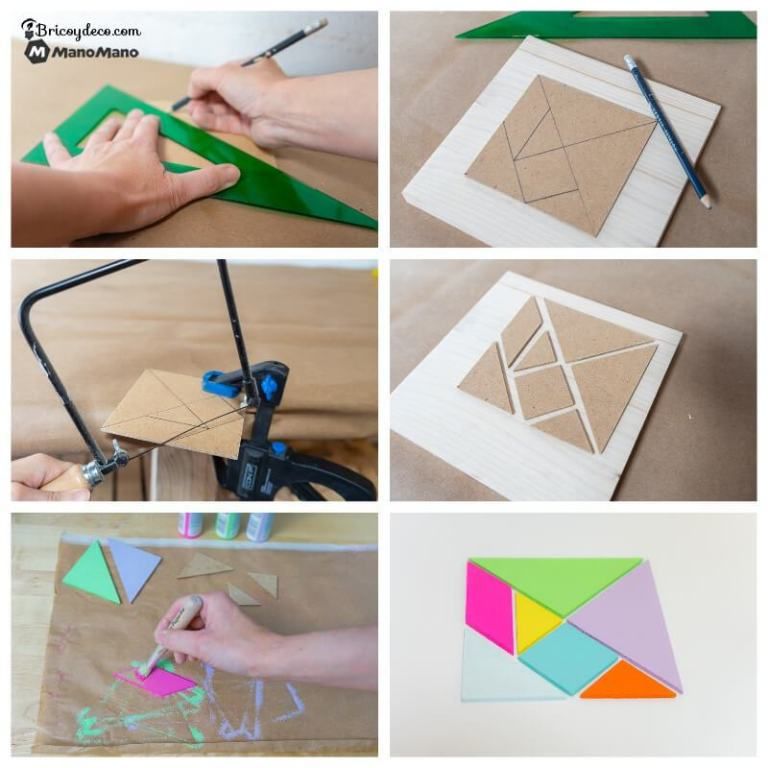 Tangram Holz-Puzzle – 180 Teile Mit 24 Vorlagekarten – Lernspielzeug Für Kinder Ab 3 Jahren