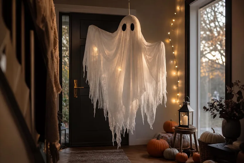 Fantôme d'Halloween DIY : 4 créations simples pour décorer intérieur et extérieur