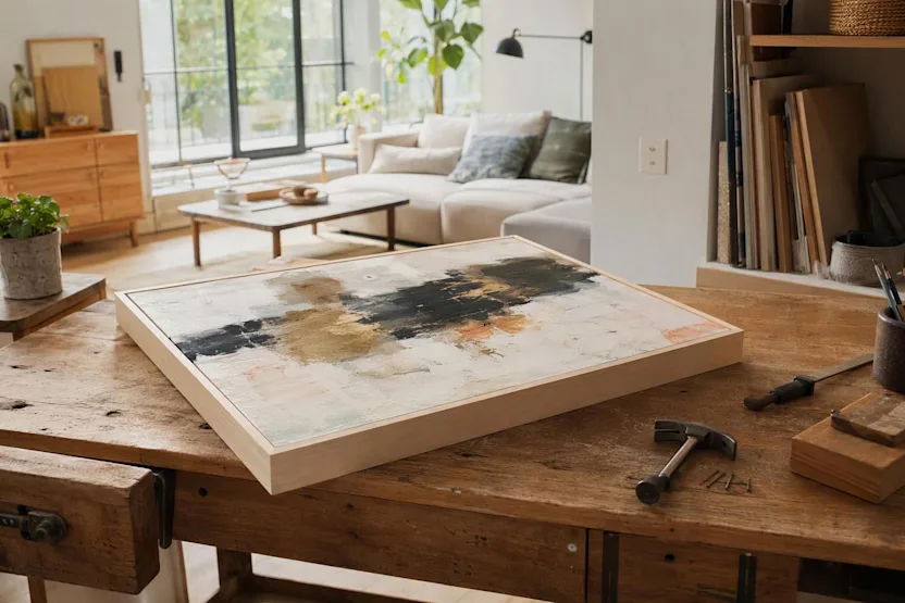 Fabriquer une caisse américaine pour un tableau : mesures, assemblage et fixation