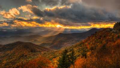 Sunset over the Blue Ridge Mountains