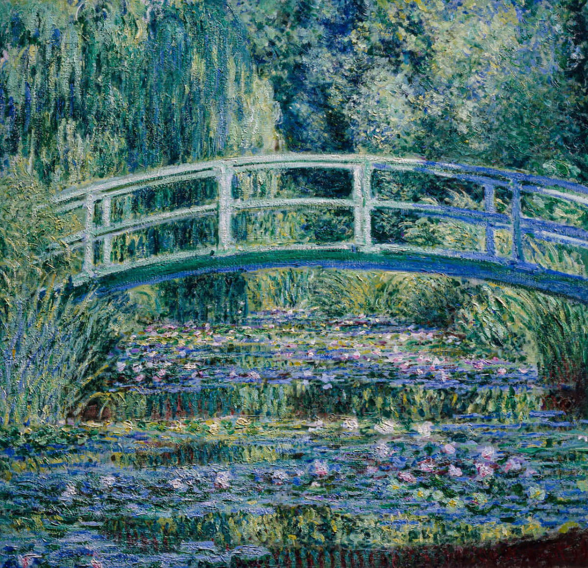Impressionist painter Claude Monet's Water Lillies and Japanese Bridge painting. 