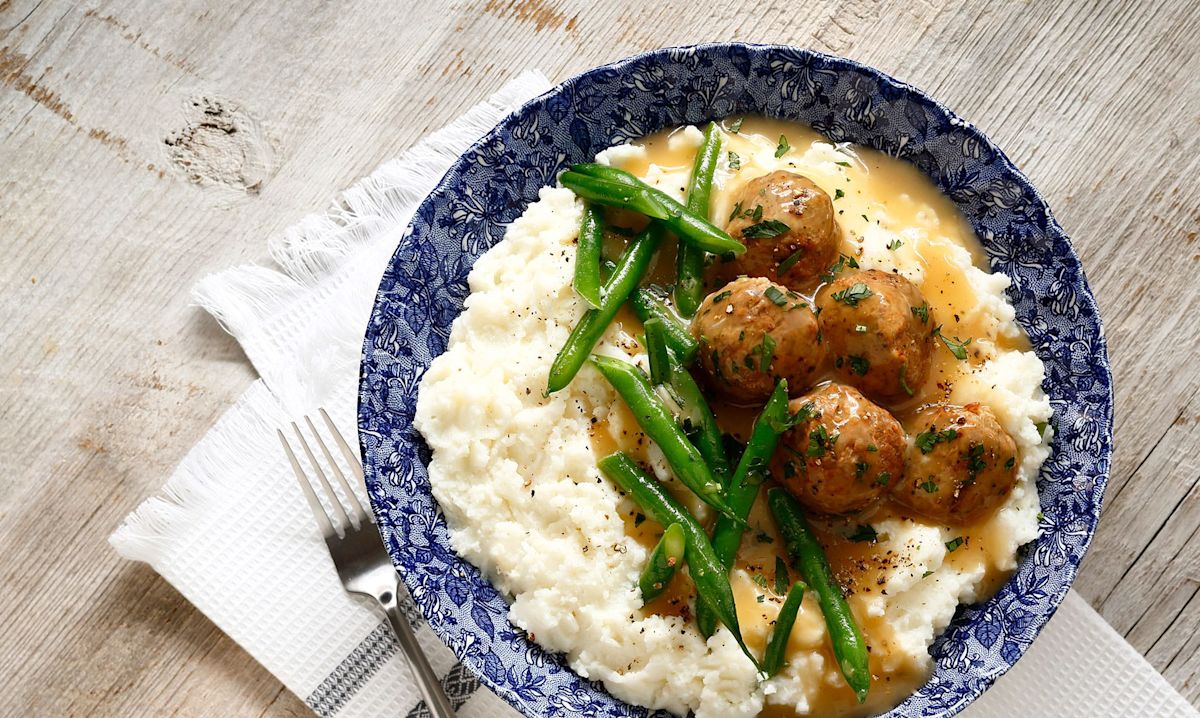 Swedish Meatballs Mashed Potato Bowl – Featured Image