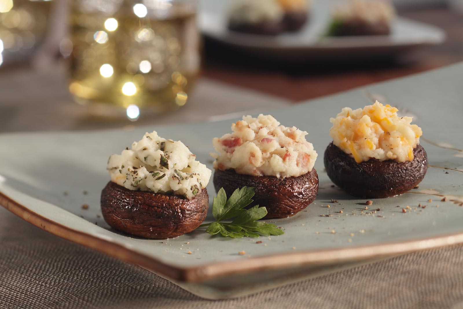 Italian Potato Stuffed Mushrooms