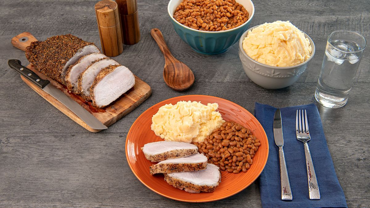 Pork Loin and Idahoan Four Cheese Mashed Potatoes – Featured Image
