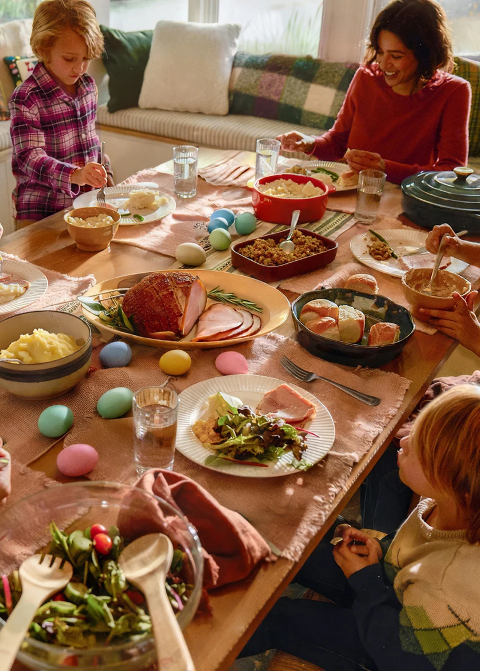 Family enjoying easter dinner
