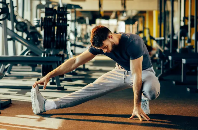 Man warming up for Martial Arts training