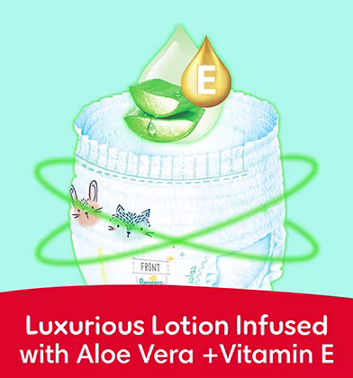 Luxurious lotion infused with Aloe Vera and Vitamin E — gentle nourishing care for baby's skin Luxurious lotion infused with Aloe Vera and Vitamin E — gentle nourishing care for baby's skin