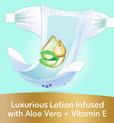 Luxurious lotion infused with Aloe Vera and Vitamin E — gentle nourishing ingredients for baby's skin Luxurious lotion infused with Aloe Vera and Vitamin E — gentle nourishing ingredients for baby's skin